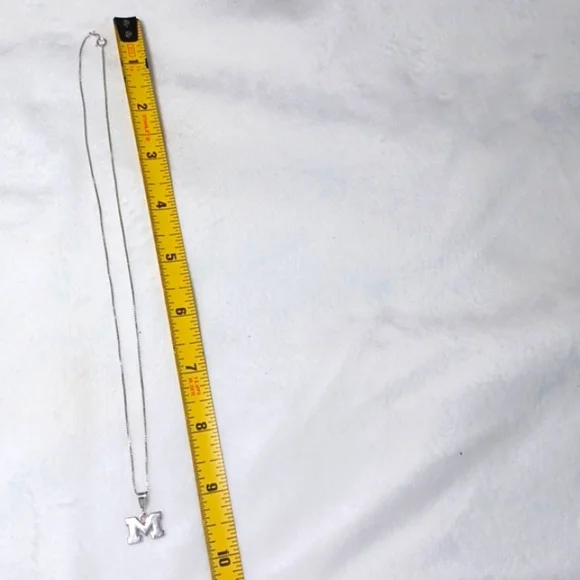 Sterling Silver 925 Sepertine  Box ChainW/  M / Charm Necklace 19 Long 3.1Grams - Picture 6 of 10